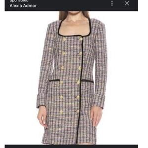 NWT Alexia Admor Callie Blazer Dress Tweed 8